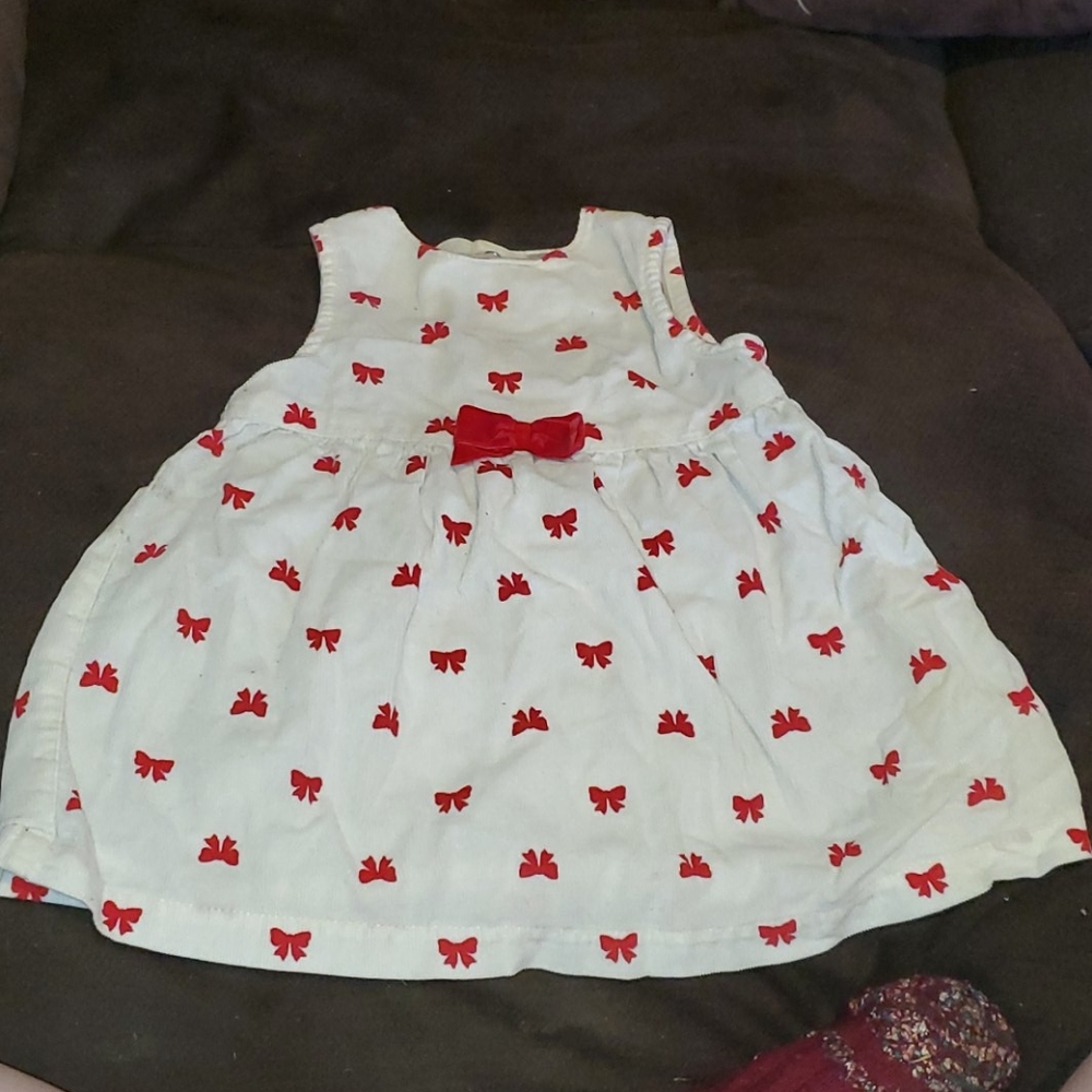 Infant corduroy bow dress